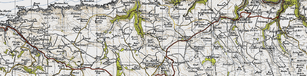 Old map of Beacon Castle in 1946