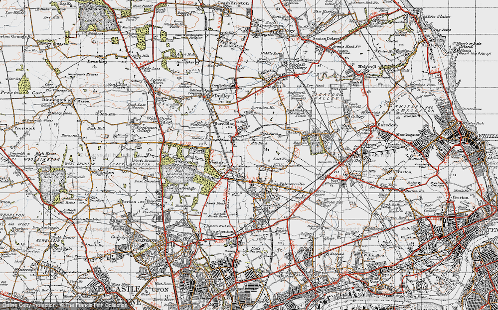 Old Map of Killingworth, 1947 in 1947
