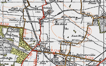 Old map of Killingworth in 1947