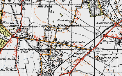 Old map of Killingworth Village in 1947