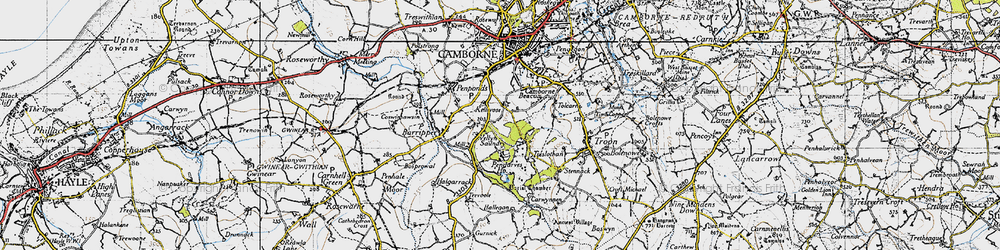 Old map of Killivose in 1946