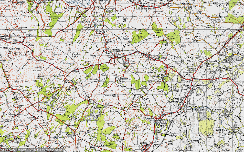 Old Map of Kilmeston, 1945 in 1945