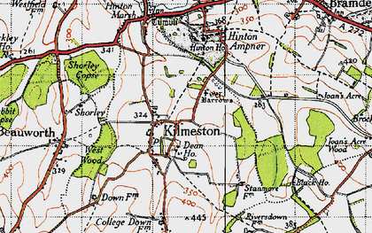 Old map of Kilmeston in 1945