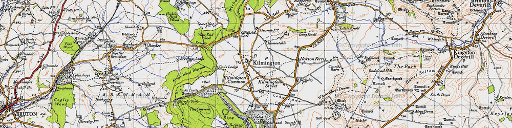 Old map of Kilmington in 1946