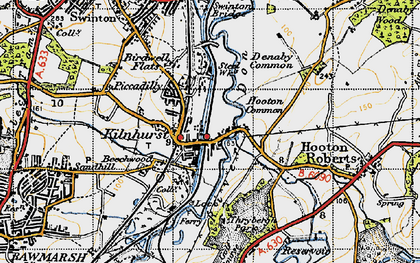 Old map of Thybergh Country Park in 1947