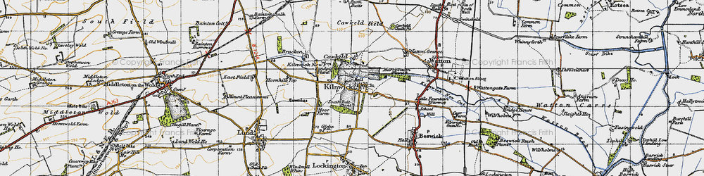 Old map of Kilnwick in 1947