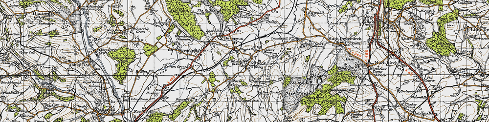 Old map of Kilpeck in 1947
