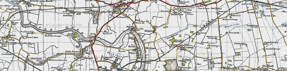 Old map of Howdendyke in 1947
