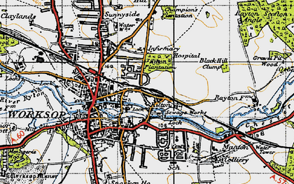 Old map of Black Hill Clump in 1947