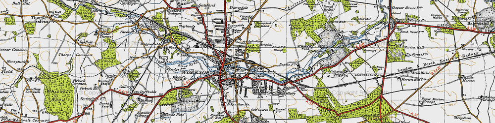 Old map of Kilton in 1947