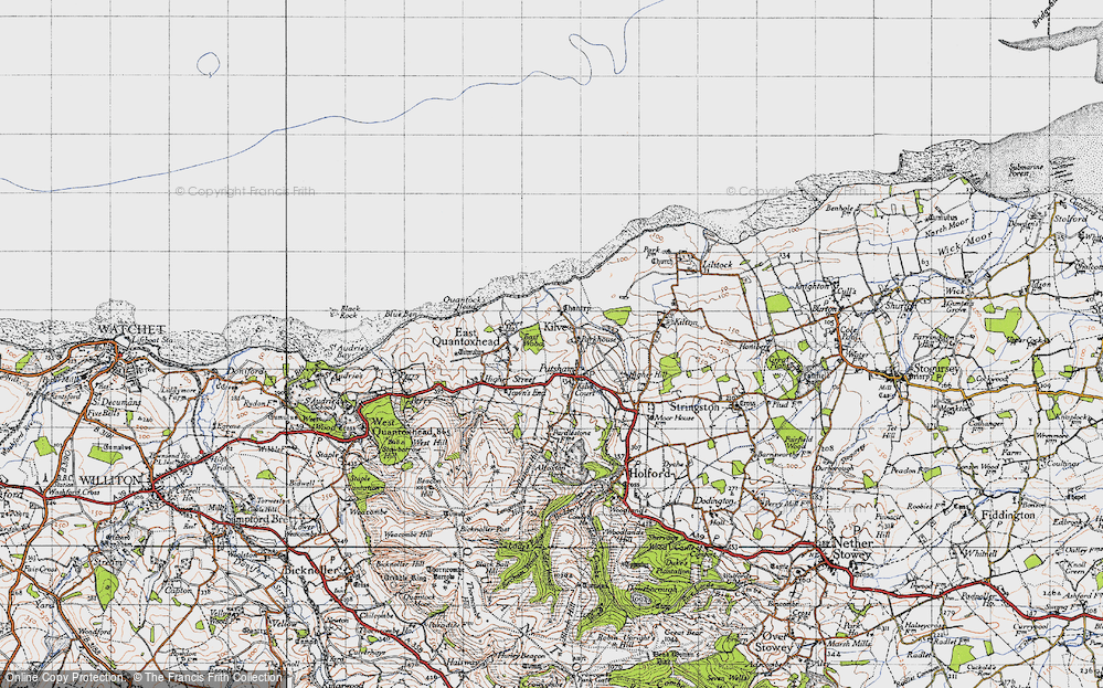 Old Map of Kilve, 1946 in 1946