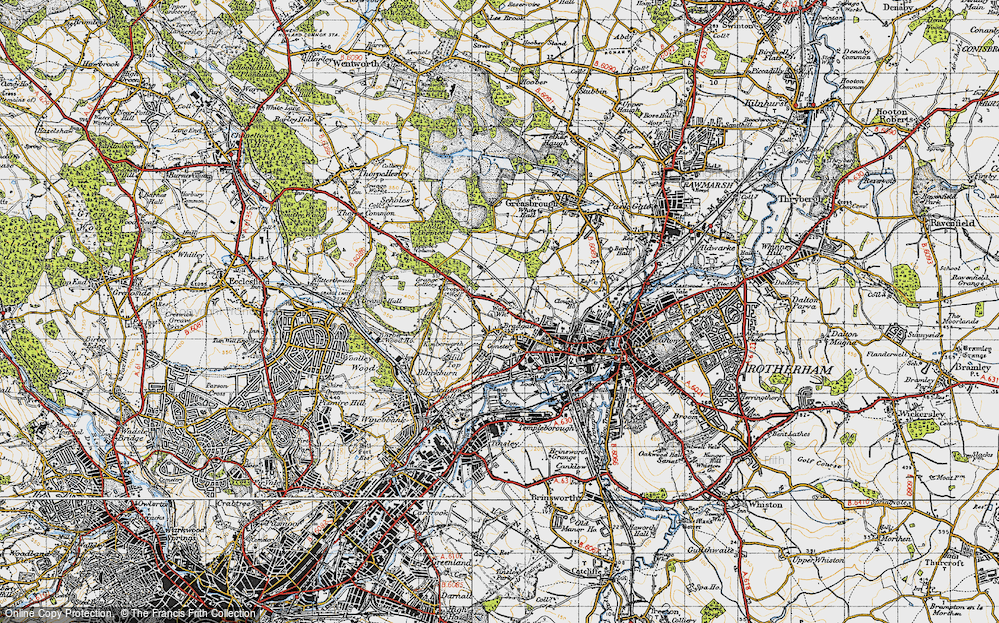 Old Map of Kimberworth, 1947 in 1947