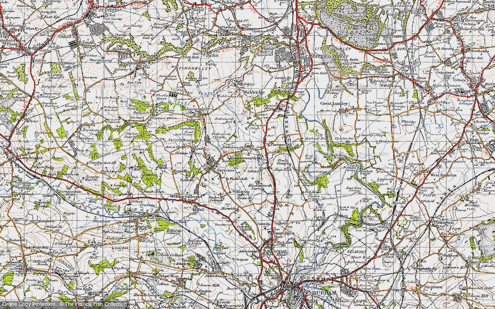 Old Map of Kimblesworth, 1947 in 1947