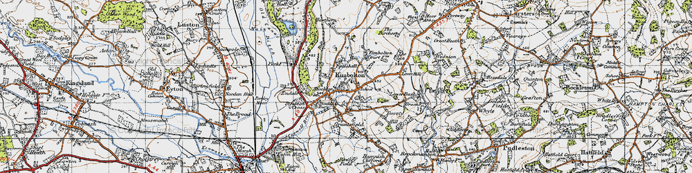Old map of Kimbolton in 1947