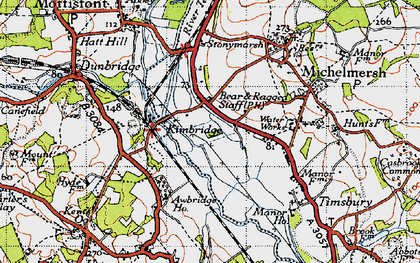 Old map of Bear & Ragged Staff (PH) in 1945