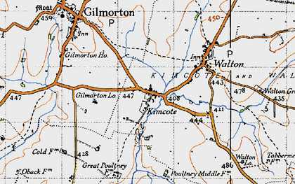 Old map of Kimcote in 1946