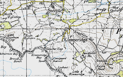 Old map of Kimmeridge in 1940