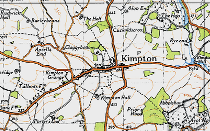 Old map of Kimpton in 1946
