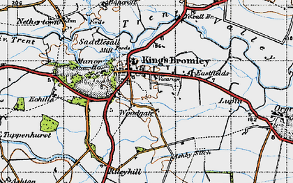 Old map of Woodgate in 1946