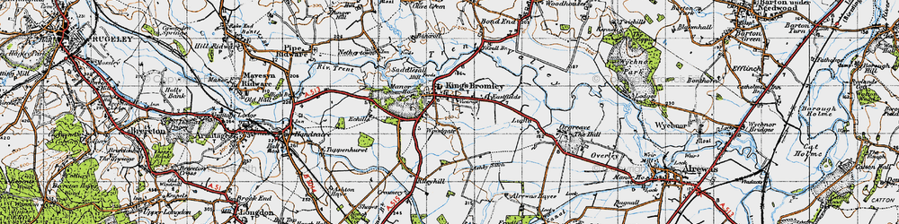Old map of King's Bromley in 1946