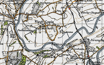 Old map of King's Caple in 1947