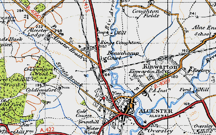 Old map of King's Coughton in 1947