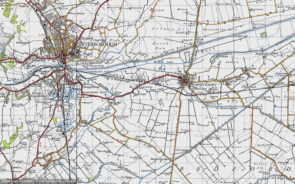 Old Map of Historic Map covering Horsey Hill in 1946