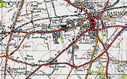 Old map of King's Furlong in 1945