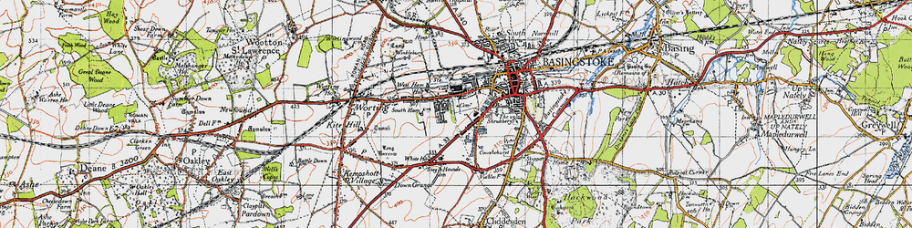 Old map of King's Furlong in 1945