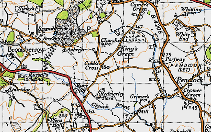 Old map of King's Green in 1947