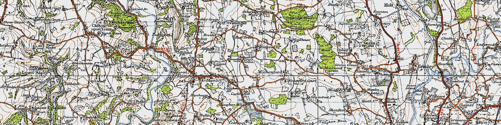 Old map of King's Green in 1947