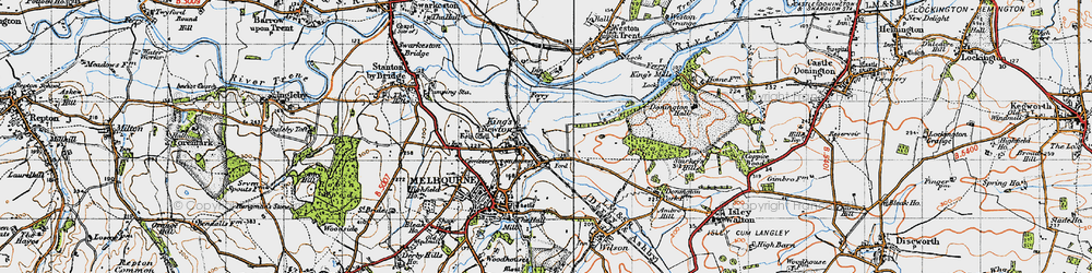 Old map of King's Newton in 1946