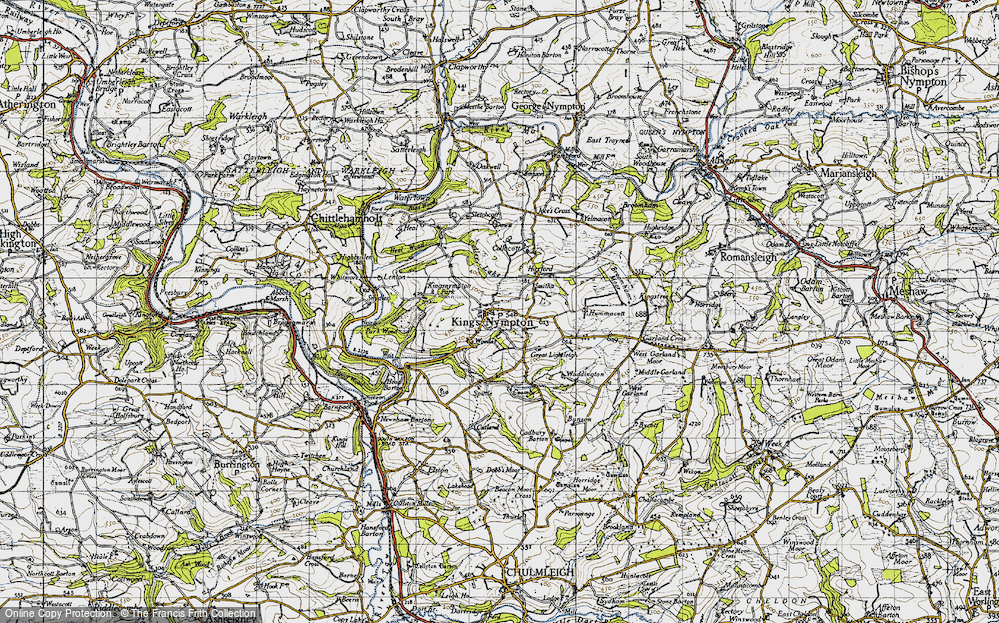 Old Map of Historic Map covering Bunson in 1946