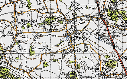 Old map of King's Pyon in 1947