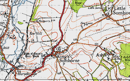 Old map of King's Somborne in 1945