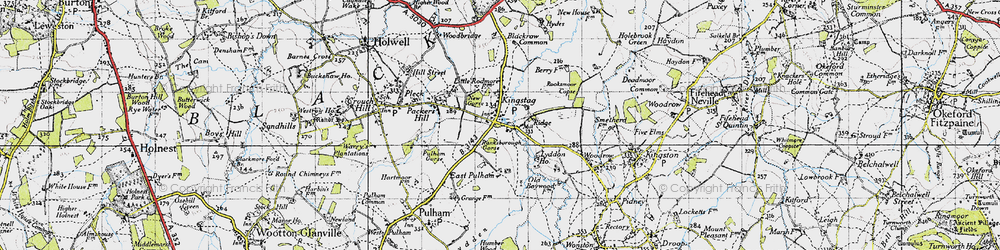 Old map of King's Stag in 1945