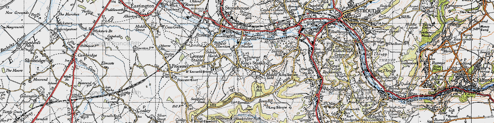 Old map of King's Stanley in 1946