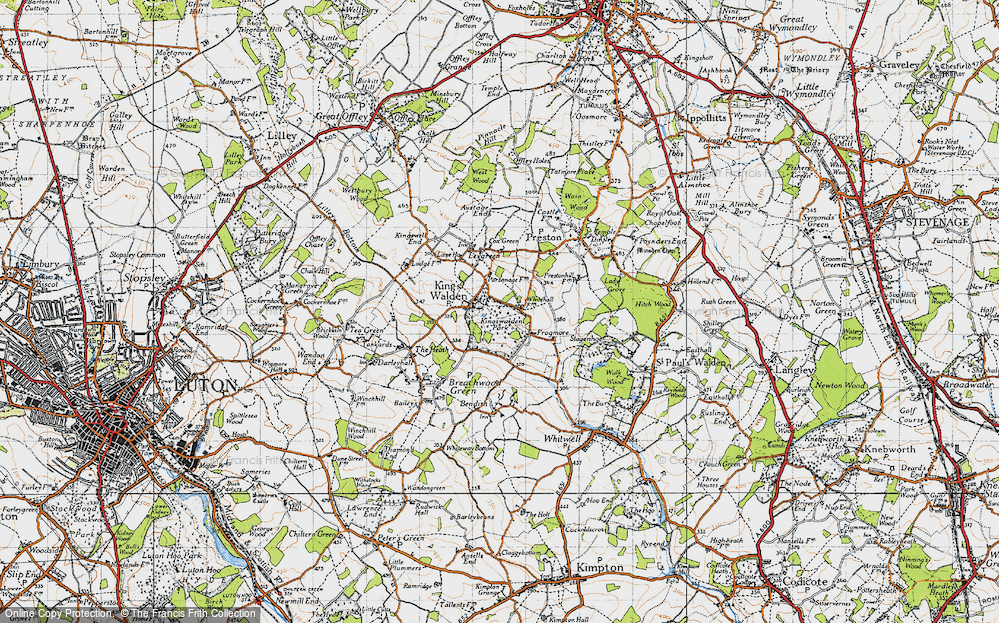 Old Map of King's Walden, 1946 in 1946