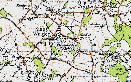Old map of King's Walden in 1946