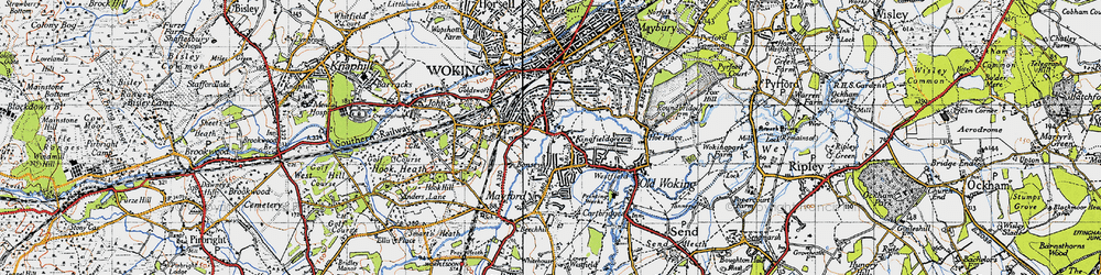 Old map of Kingfield in 1940