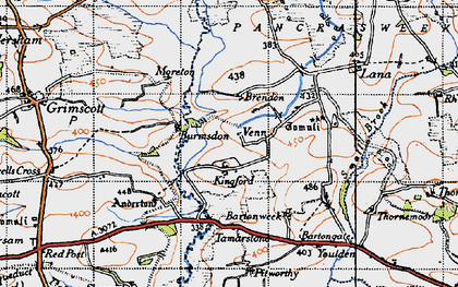 Old map of Kingford in 1946