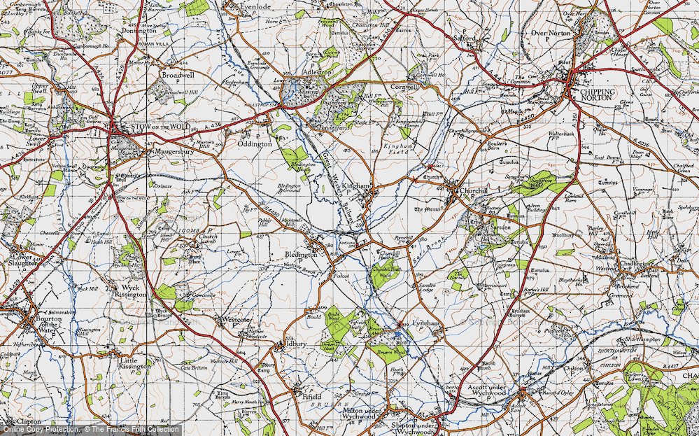 Old Map of Kingham, 1946 in 1946