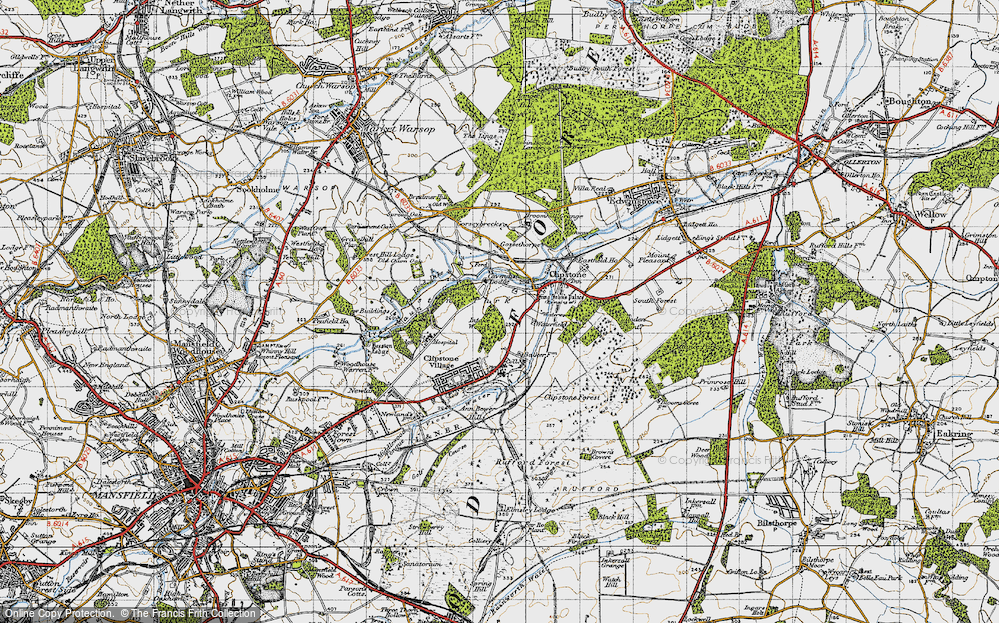 Old Map of Kings Clipstone, 1947 in 1947