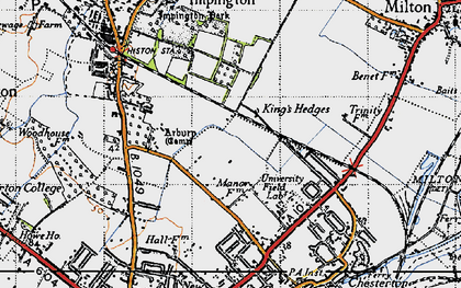 Old map of Kings Hedges in 1946