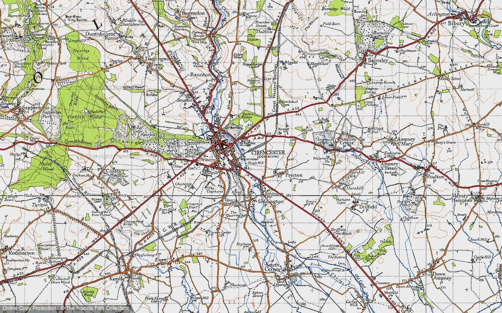Old Map of Kings Hill, 1947 in 1947