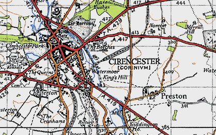 Old map of Kings Hill in 1947