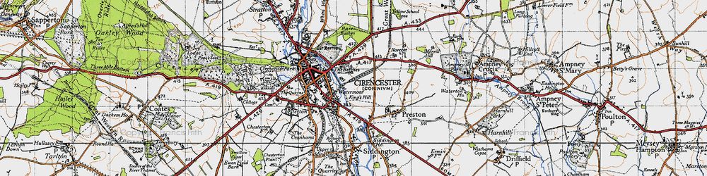 Old map of Kings Hill in 1947