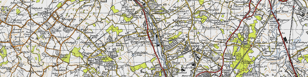 Old map of Kings Langley in 1946