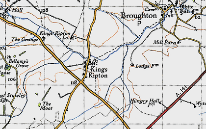 Old map of Kings Ripton in 1946