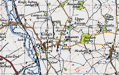 Old map of Kings Sutton in 1946